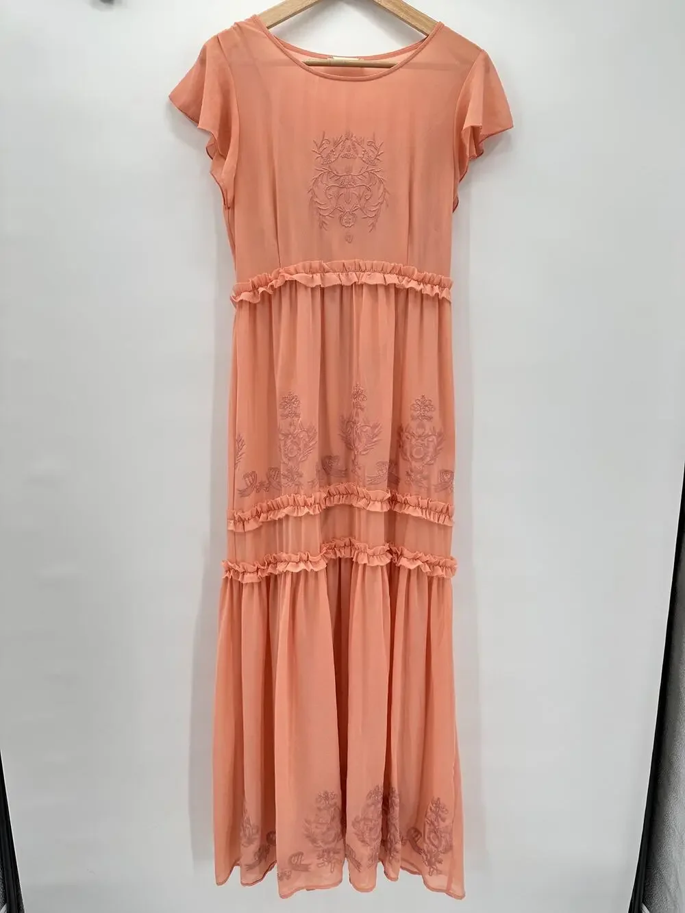altard state pink long dress Becca Tiered Maxi Dress in Pink Multi